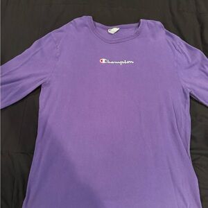 Champion Purple Graphic Back-Print Long Sleeve Shirt